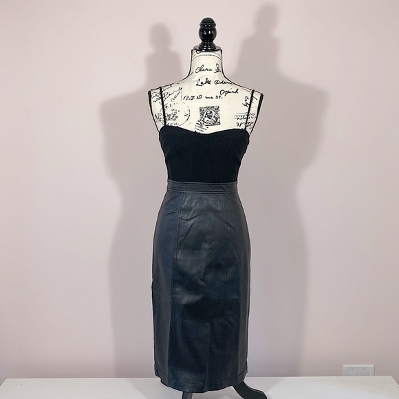BCBGMaxAzria Dresses & Skirts - BCBG Maxarazia Nalia Faux Leather Little Black Dress